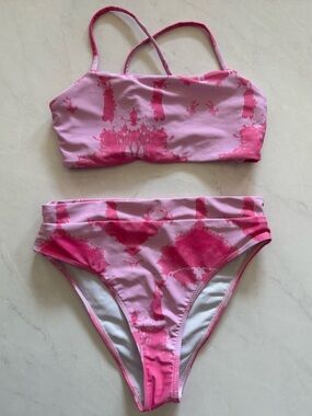Pink Tie-Dye Two-Piece Bikini